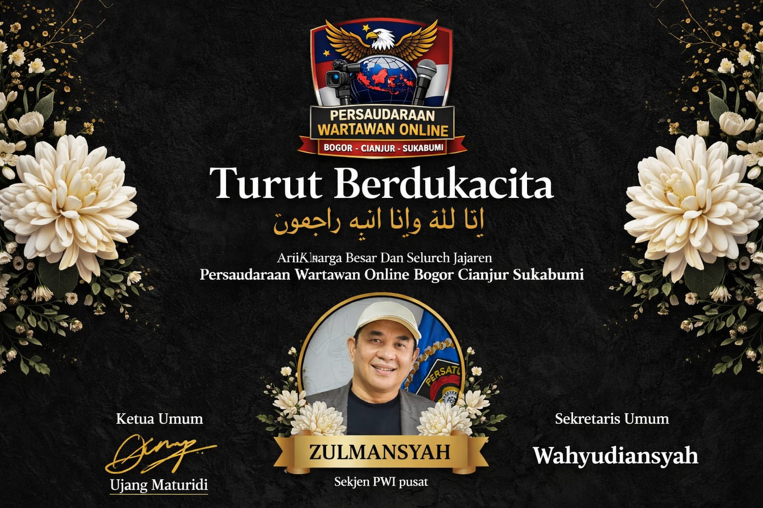 PWOB-CS Sampaikan Duka Mendalam atas Wafatnya Sekjen PWI Zulmansyah Sekedang